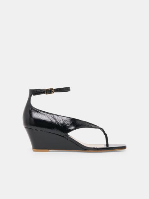 dolce vita QUINNY WEDGES BLACK LEATHER