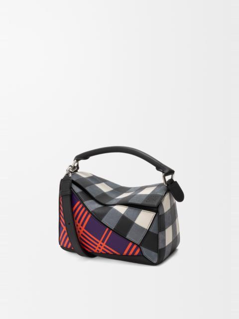 Loewe Small Puzzle bag in check intarsio