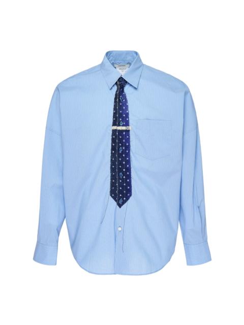 doublet Trompe L'Oeil Tie Embroidery Long Sleeve Shirt