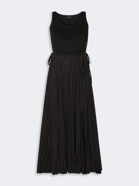 WEEKEND Max Mara CLASSI Jersey dress with a plissé-pleated skirt - BLACK