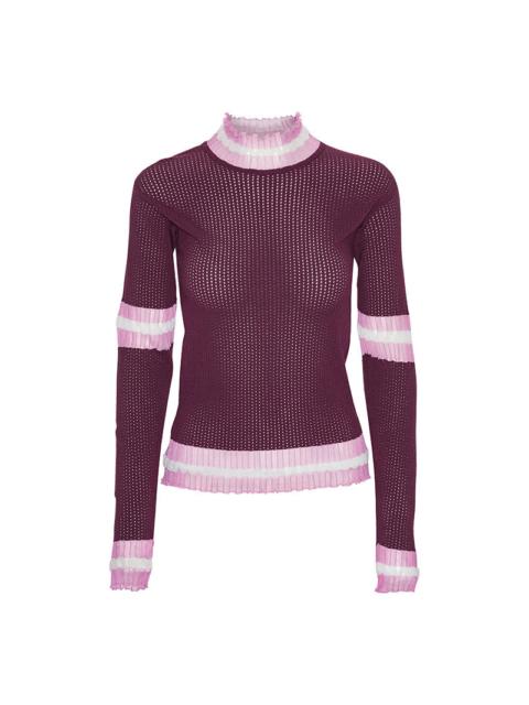 HENRIK VIBSKOV AJOUR TURTLENECK - BORDEAUX AJOUR