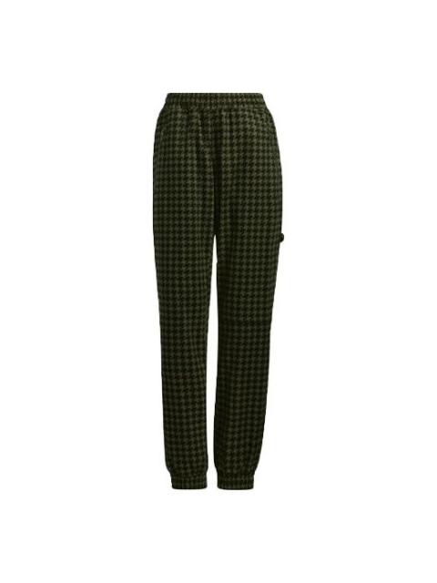 adidas adidas originals Plaid Pattern Loose Sports Pants/Trousers/Joggers Green HC6002