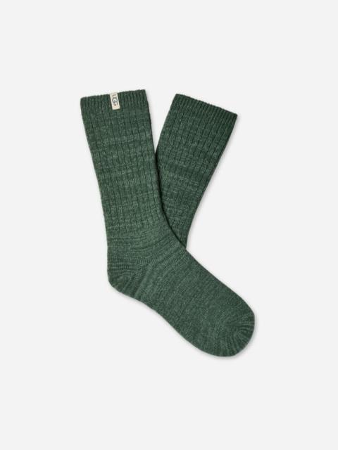 UGG ® Women's Rib Knit Slouchy Crew Sock Polyester Blend/Recycled Materials in Green Stone