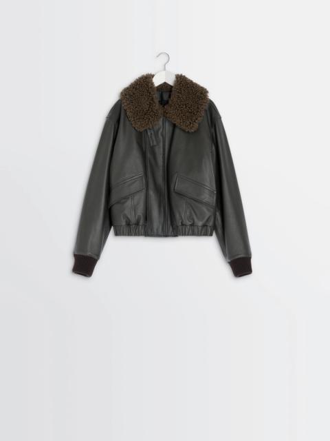 Lemaire LEATHER BLOUSON WITH SHEARLING COLLAR