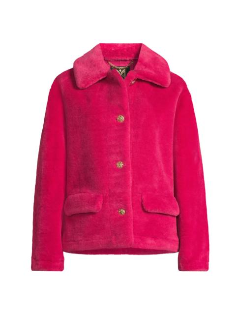 MILLY Women's Short Faux-Shearling Jacket - Magenta