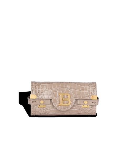 Balmain Crocodile-embossed leather B-Buzz 23 clutch bag