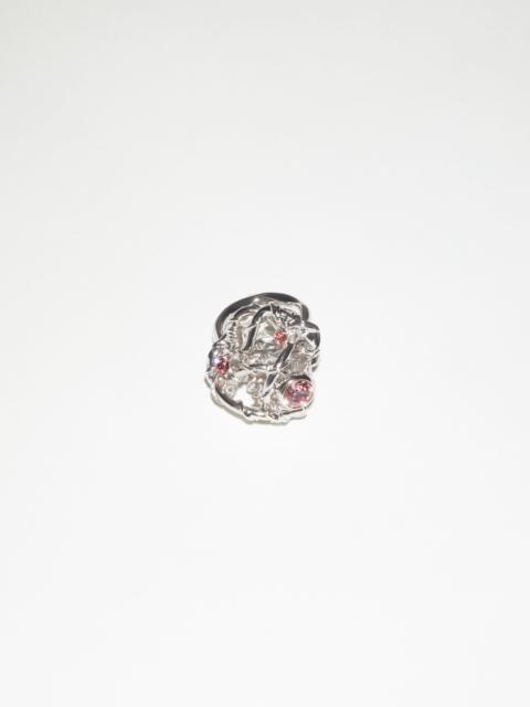 Acne Studios Sculptural crystal ring - Silver/pink/pink