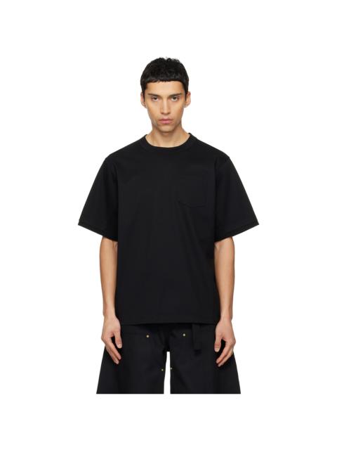 sacai Black Cotton Jersey T-shirt