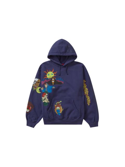 Supreme 대선 후드 스웨터 'Washed Navy 이름 *