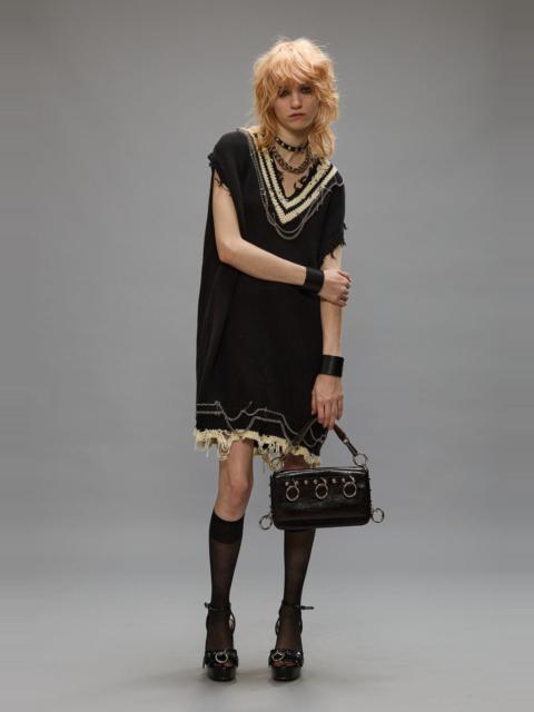 R13 CHAIN EMBELLISHED VEST DRESS - BLACK