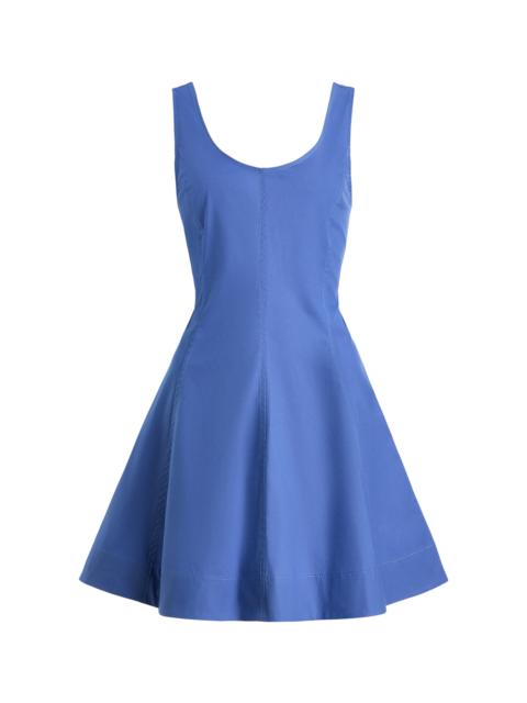 BRANDON MAXWELL Exclusive The Poppy Flared Cotton Mini Dress blue