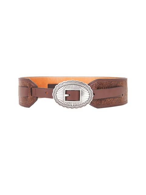 THE GREAT. The Tooled Waist Belt X Stetson Collab