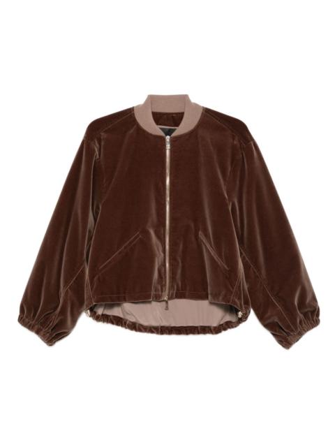FABIANA FILIPPI velvet zip-up bomber jacket