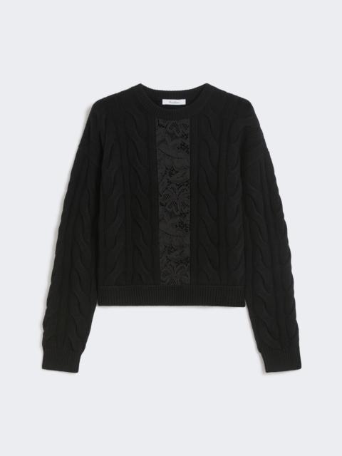 Max Mara NOSTOC Wool and cashmere jumper with lace