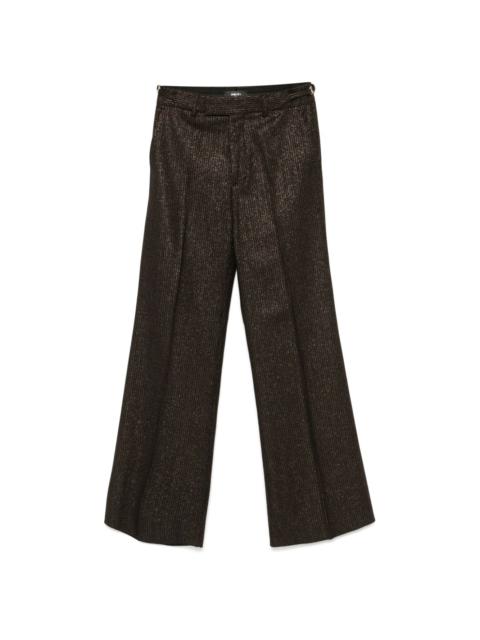 lurex flared trousers