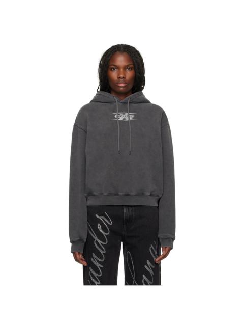alexanderwang.t Gray Blade Logo-Embossed Hoodie