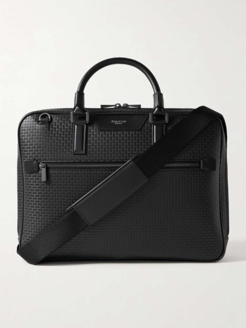 Serapian Leather-Trimmed Logo-Embossed Stepan Coated-Canvas Briefcase
