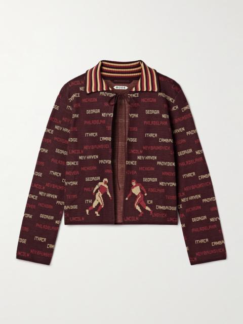 BODE Gridiron Cotton-jacquard Cardigan