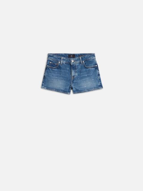 7 For All Mankind EMBELLISHED SHORT in Comfort Blue Shine