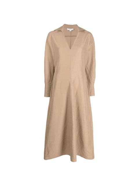 Vince V-neck long-sleeve shirt dress