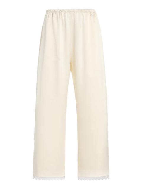 LESET Barb Cropped Lace Pants ivory