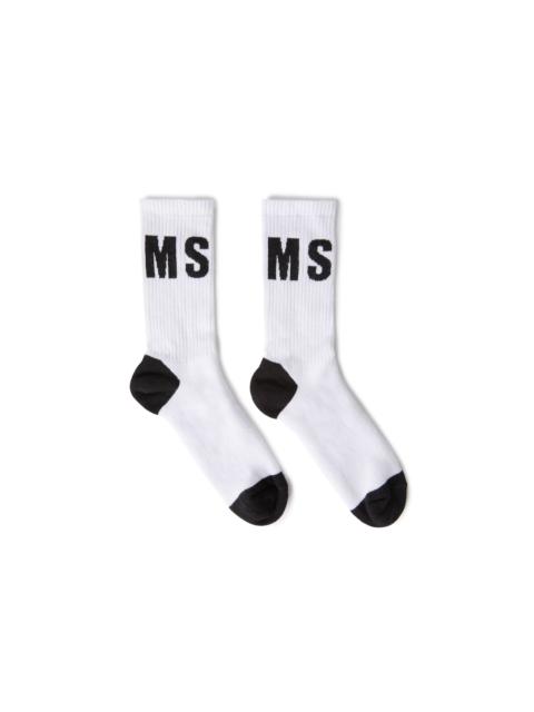 MSGM Solid color cotton socks with MSGM logo