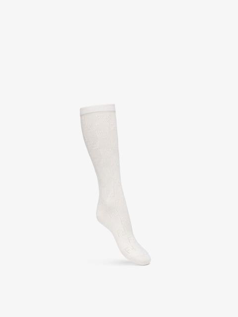 FENDI White cotton socks
