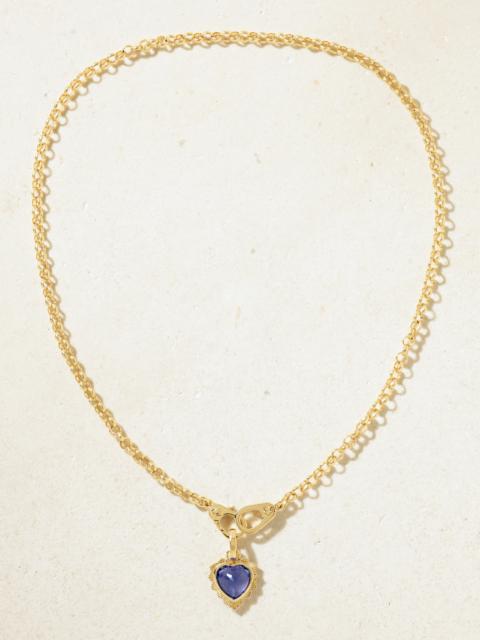 FOUNDRAE Heart 18-karat Gold Tanzanite Necklace
