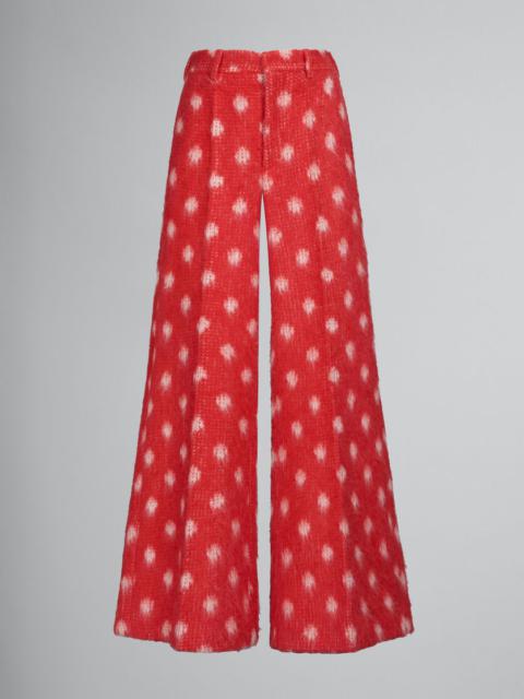 Marni RED MOHAIR TROUSERS WITH POLKA DOTS