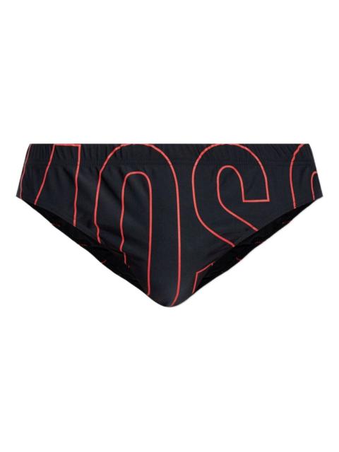 Moschino logo-print swim trunks