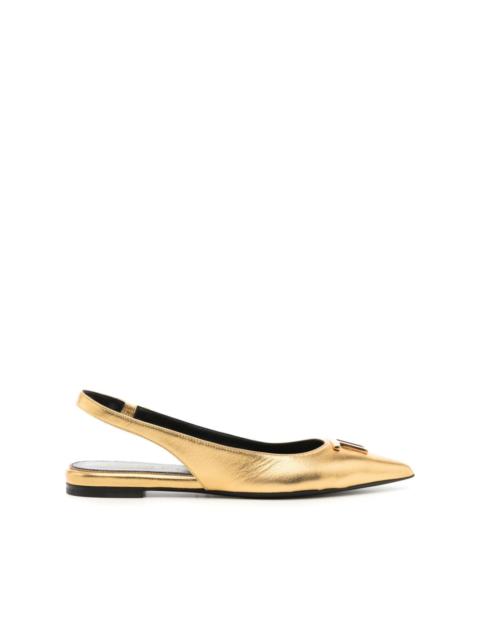 TOM FORD 20mm laminated nappa leather ballerina shoes