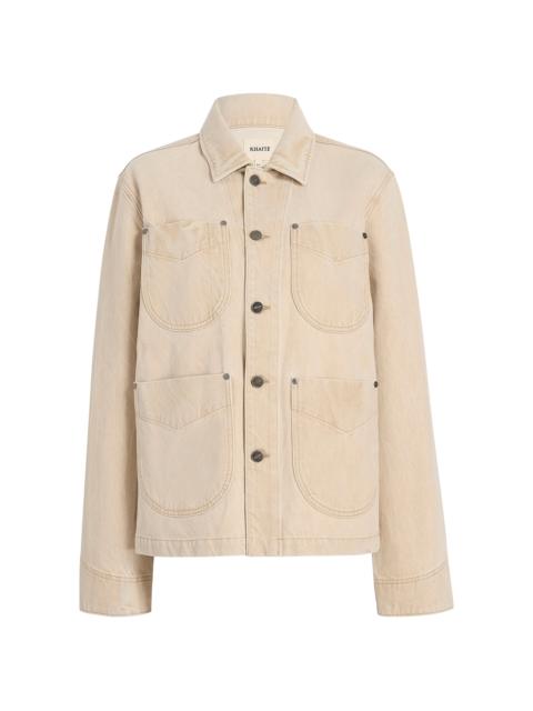 KHAITE Wyatt Dyed Cotton Denim Jacket nude