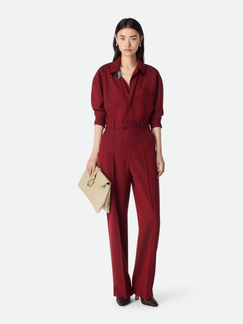 Bottega Veneta Wool Subtle Stripe Wide Trousers