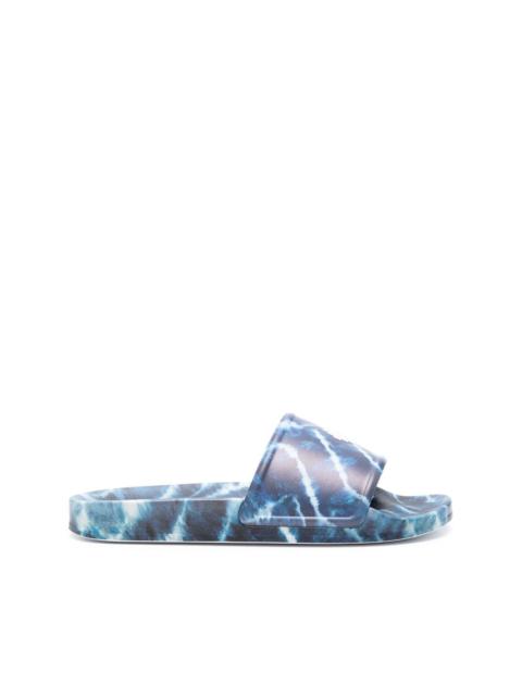 Marcelo Burlon County Of Milan AOP Soundwaves logo-embossed slides