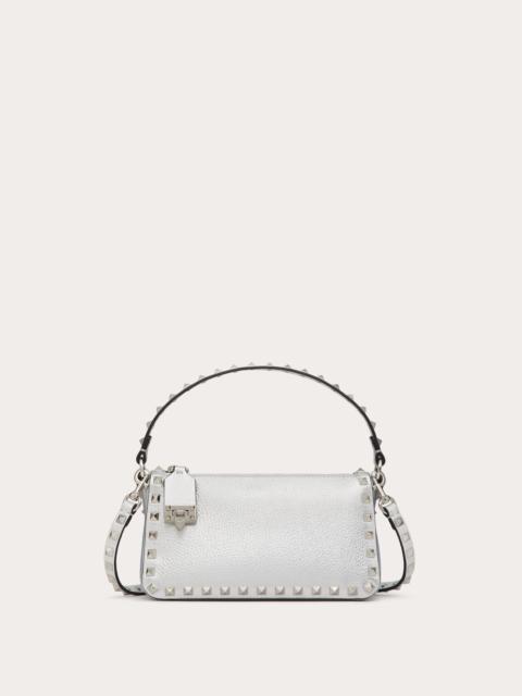 SMALL ROCKSTUD GRAINY METALLIC CALFSKIN CROSSBODY BAG