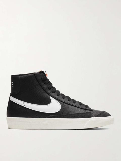 Nike Blazer Mid '77 Vintage Suede-Trimmed Full-Grain Leather Sneakers