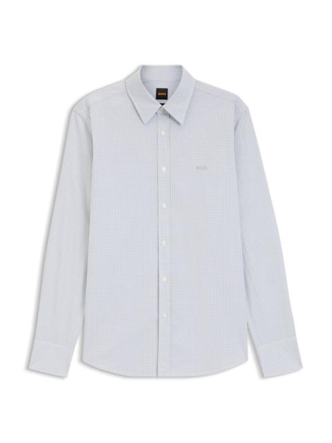 BOSS REGULAR-FIT SHIRT IN STRETCH-COTTON DOBBY