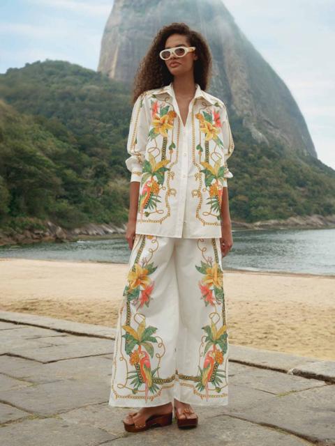 FARM RIO Tropical Royalty Off-White Pants