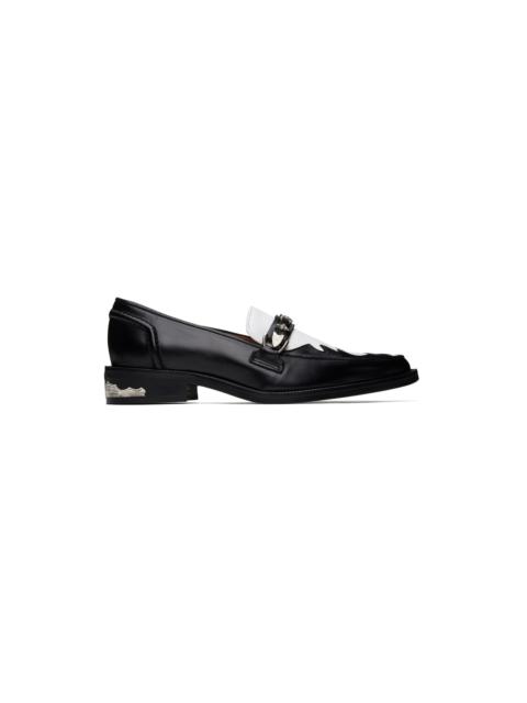 TOGA PULLA Black & White Heel Detail Loafers