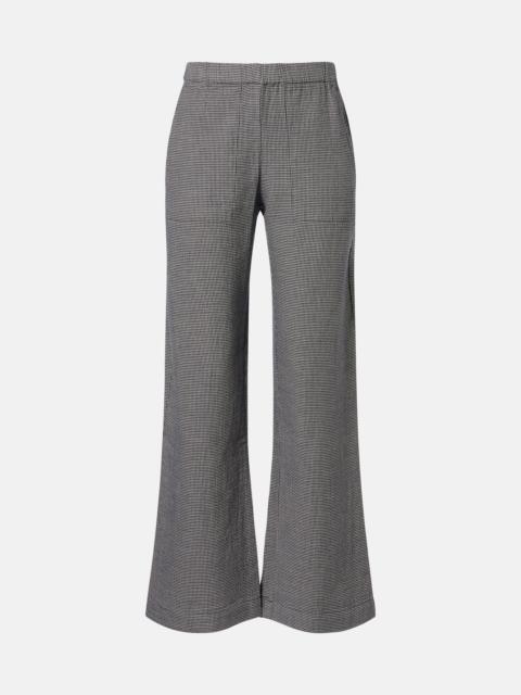 velvet Braylen houndstooth cotton wide-leg pants