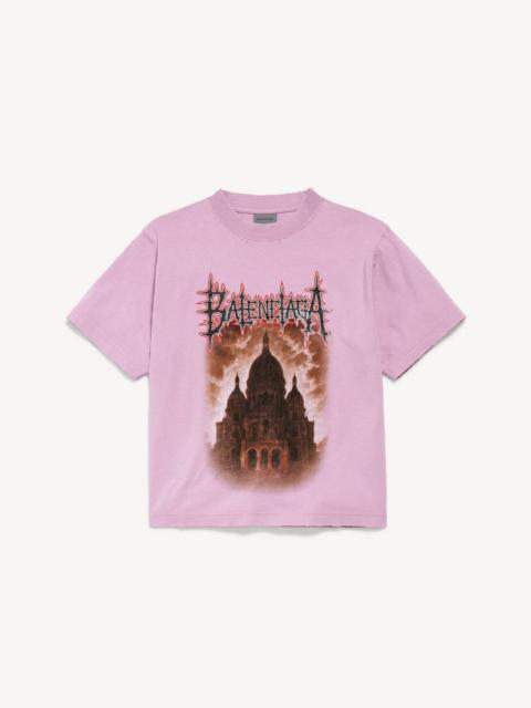 BALENCIAGA Women's Balenciaga Sacré Cœur T-shirt Medium Fit in Old Pink