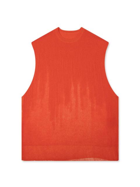 ISSEY MIYAKE BRUSH CLOSE-UP KNIT SWEATER VEST - FLORENCE ORANGE