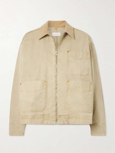 SLVRLAKE Casey corduroy-trimmed canvas jacket Camel