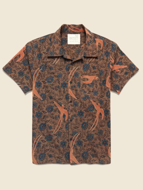 KARDO Floral Bird Print Shirt - Brown