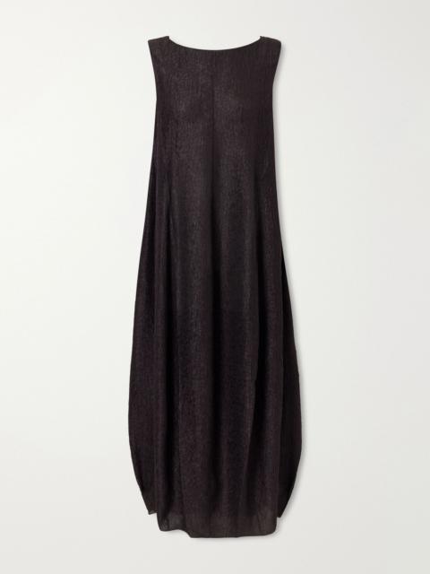 cortana Anhelo crinkled silk-chiffon maxi dress Black