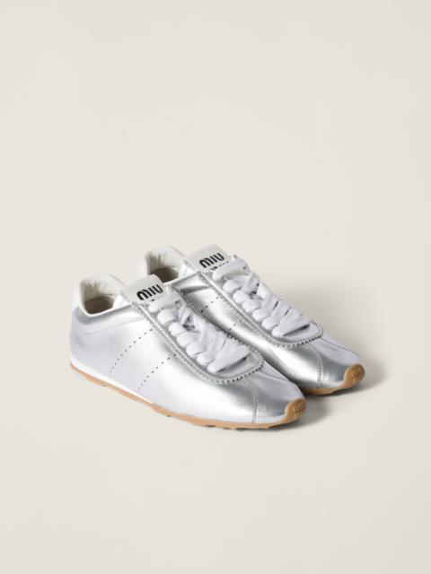 Miu Miu Plume mordoré calfskin sneakers