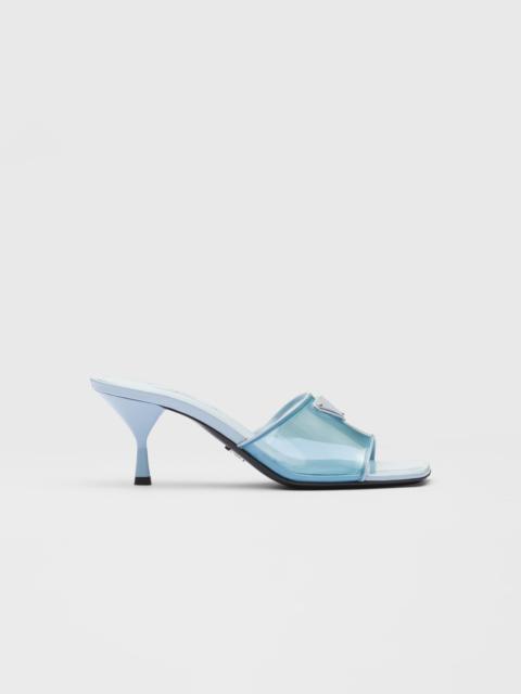 Prada Plexiglas and patent leather sandals