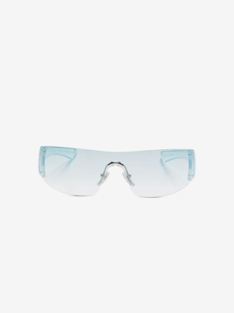 GUCCI crystal-embellished shield sunglasses