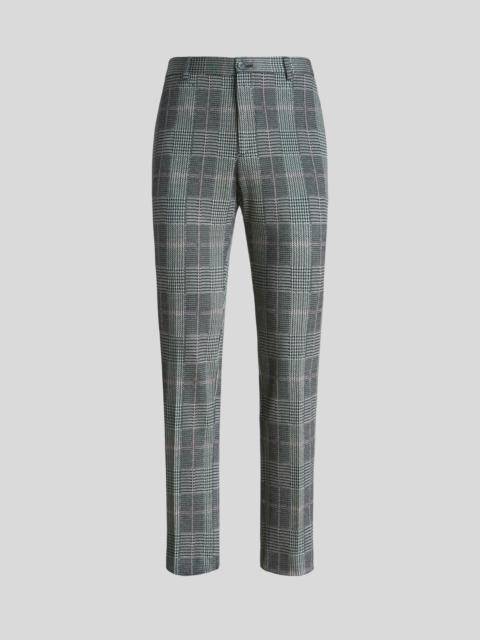 Etro TAILORED CHECK TROUSERS IN JERSEY