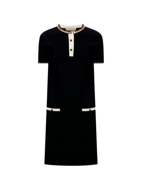 Valentino button collar midi dress